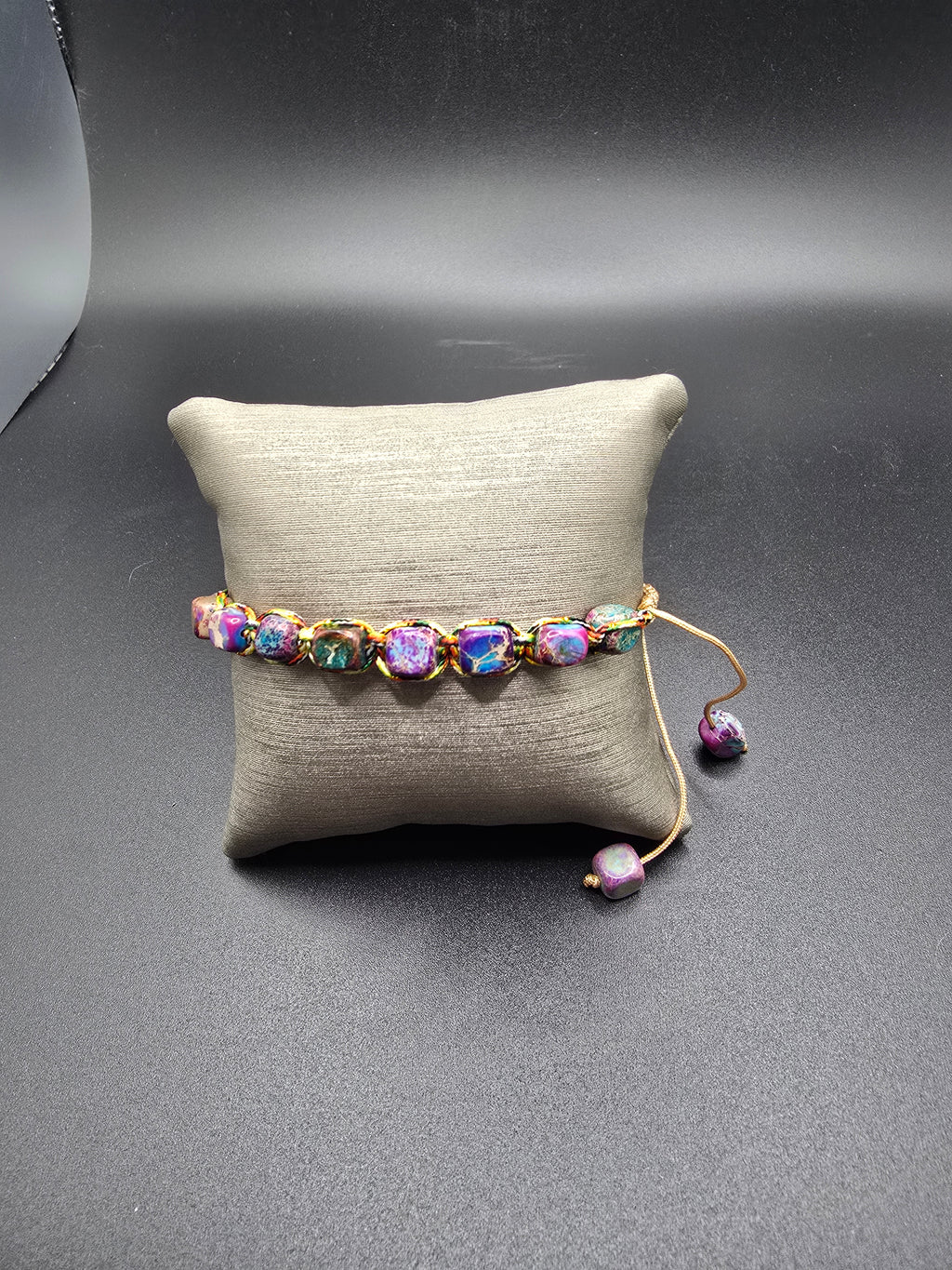 Adjustable Macrame Multicolor Beaded Charm Bracelet Sliding Knot Unisex