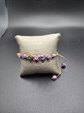 Adjustable Macrame Multicolor Beaded Charm Bracelet Sliding Knot Unisex